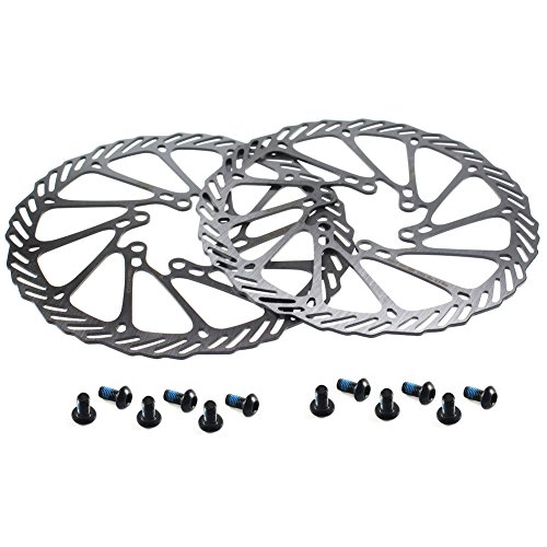 CYSKY Rotor de Freno de Disco de 160 mm 2 Paquetes Rotor de Freno de Disco de Bicicleta de Acero Inoxidable 6 Pernos para la mayoría de Las Bicicletas de Carretera Bicicleta de montaña BMX MTB