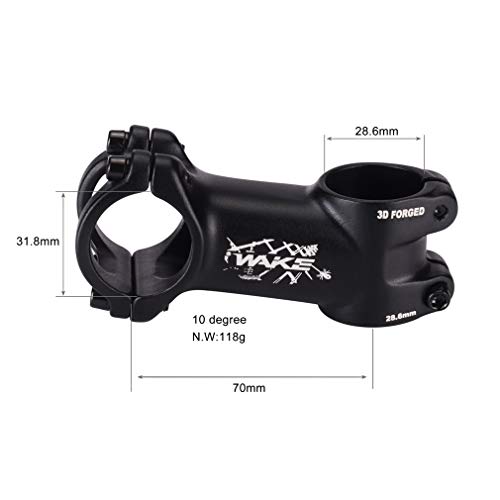 CYSKY Vástago de Bicicleta 10 Grados 31,8 60mm/70mm/90mm/110mm Vástago de MTB Vástago de Manillar de Bicicleta de montaña para Bicicleta, Bicicleta de Carretera, MTB, BMX, Ciclismo (70mm)