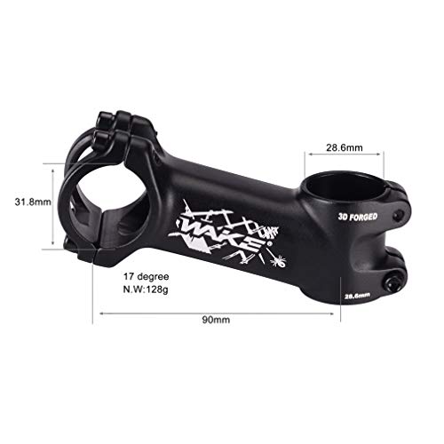 CYSKY Vástago de Bicicleta 17 Grados 31,8 60mm/70mm/90mm/110mm Vástago de MTB Vástago de Manillar de Bicicleta de montaña para Bicicleta, Bicicleta de Carretera, MTB, BMX, Ciclismo (90mm)