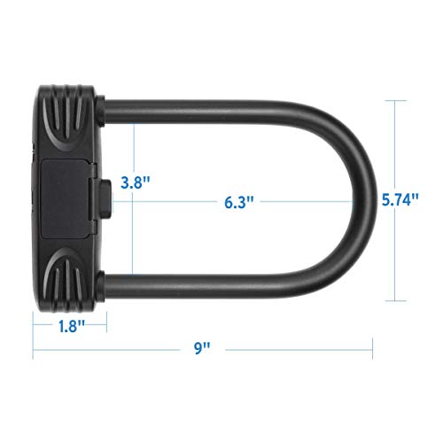 DadyMart - Candado en forma de U para bicicleta, 16 mm, con candado en U y grillete en U, antirrobo para bicicleta de carretera, bicicleta de montaña, bicicleta eléctrica plegable