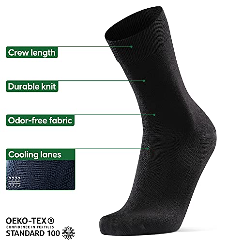 DANISH ENDURANCE Calcetines de Bambú 6 Pares (Negro, EU 43-47)