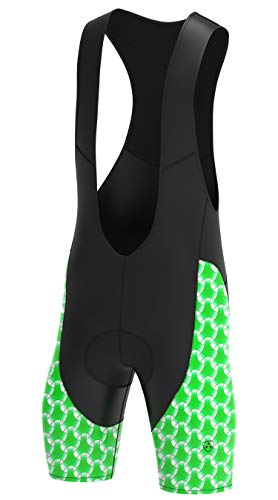 Deportes Hera Ropa Ciclismo Culote Corto con Tirantes y Badana Gel Culotte Ciclistas MTB Hombre… (Verde, L)