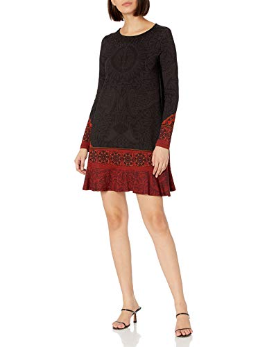 Desigual Vest_Nagoya Vestido Casual, Negro, S para Mujer