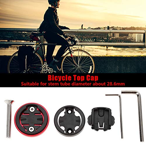 Dioche Tapa del vástago de la computadora, Tapa del vástago de la Bicicleta Tapa Superior del vástago de la Bicicleta Soporte del cronómetro del Ordenador para Garmin/Bryton/Cateye(Rojo)