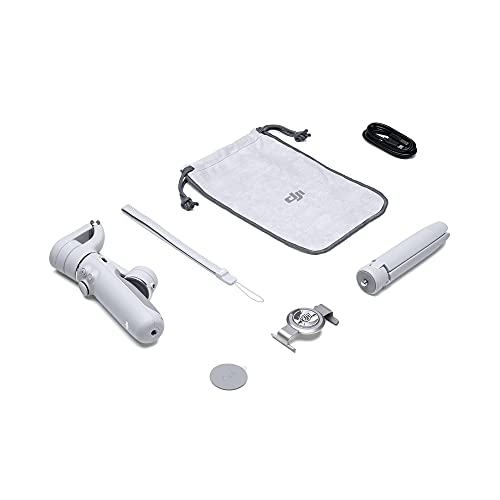 DJI OM 5 Athen Gray Estabilizador para Smartphones en Tres Ejes, Brazo Extensible Integrado, Portátil y Plegable, Estabilizador Android y Iphone con Shotguides, Gris