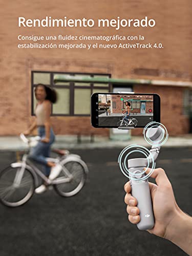 DJI OM 5 Athen Gray Estabilizador para Smartphones en Tres Ejes, Brazo Extensible Integrado, Portátil y Plegable, Estabilizador Android y Iphone con Shotguides, Gris