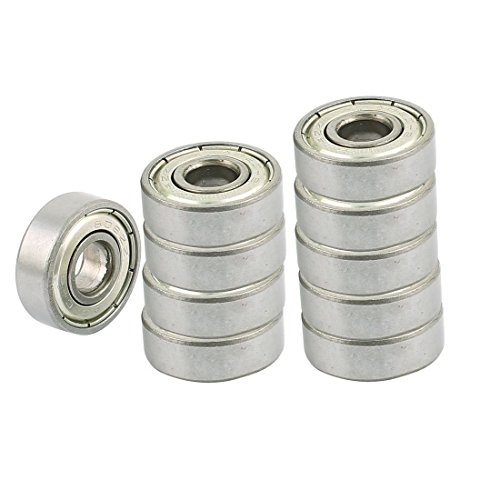 DollaTek 10 piezas 608ZZ doble Metal Shields rodamientos rígidos de bolas 8x22x7mm