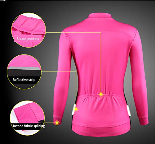 DuShow Mujeres Ciclismo Polar Chaqueta Invierno Manga Larga Ciclismo Jersey Térmico Shoftsell a prueba de viento Bicicleta Jersey