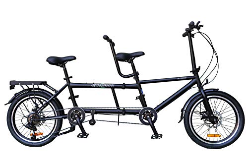 Ecosmo 20TF01BL Bicicleta tándem plegable de 20", 7 velocidades