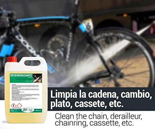 Ecosoluciones Químicas ECO-111B | 5 litros | Desengrasante Neutro para Bicicletas | Protege Todas Las Piezas de la Bicicleta | Desengrasante Cadenas | Incluye PULVERIZADOR