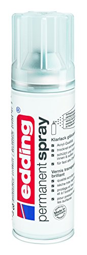 edding 5200-994 - Spray de pintura acrílica de 200 ml, secado rápido sin burbujas, laca transparente brillo