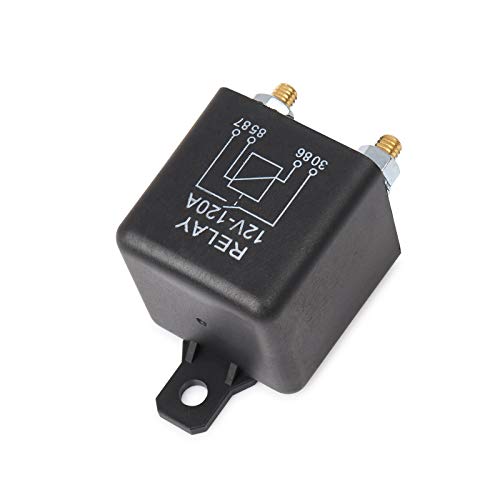 Ehdis Relés Coche 12V 120A 4 Pin Relay Box Negro batería de Coche para el Carro del vehículo automotor Pesado Van Barco Excavadora + 2 + 2 Borne de Contacto Huella