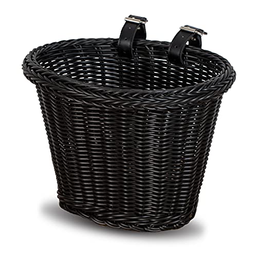 EIRONA Cesta de Bicicleta para Bicicleta de 12 a 20 Pulgadas, Cesta de Almacenamiento para Manillar Delantero para niñas y niños, Cesta Resistente al Agua, Accesorios para Bicicletas, Color Negro