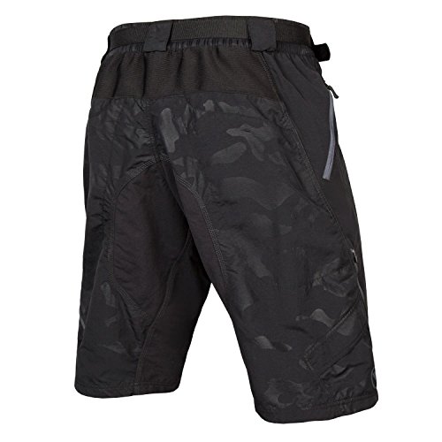 Endura Hummvee - Pantalón corto de ciclismo para bicicleta de montaña con forro, Negro camuflado, Small