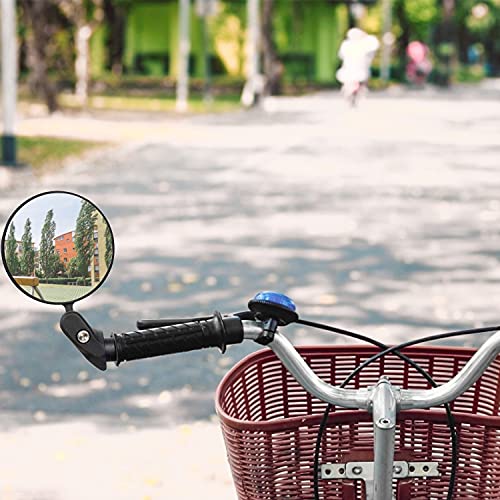 Espejo Retrovisor Bicicleta,Espejo Retrovisor De Bicicleta Hd Convexo,360 Grados Giratorio,Espejo Gran Angular,Bicicleta Montaña, Bici EléCtrica,Bici Carretera Manillar Espej Accesorios Bicicleta