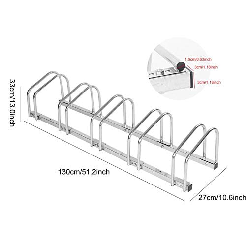 Estante de estacionamiento de bicicletas de acero estable de buen rendimiento, 5 estantes, para exhibir su bicicleta, para estacionar