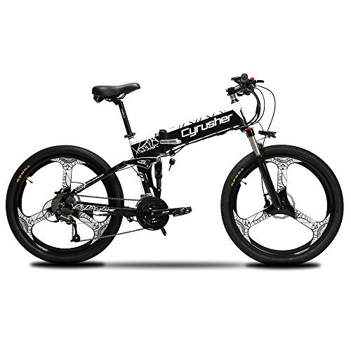 Extrbici Bicicleta de Montaña Eléctrica Plegable 500W Cuadro de Aluminio Doble Suspensión una Rueda XF770 48V 21 Velocidades 26 Pulgadas Blanco