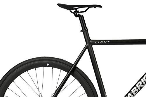 FabricBike- Bicicleta Fixed, Fixie, Single Speed, Cuadro y Horquilla Aluminio, Ruedas 28", 4 Colores, 3 Tallas, 9.45 kg Aprox. (Light Matte Black, L-58cm)