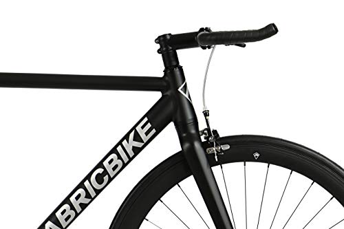 FabricBike- Bicicleta Fixed, Fixie, Single Speed, Cuadro y Horquilla Aluminio, Ruedas 28", 4 Colores, 3 Tallas, 9.45 kg Aprox. (Light Matte Black, L-58cm)