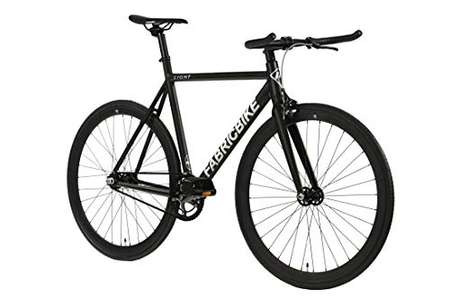 FabricBike- Bicicleta Fixed, Fixie, Single Speed, Cuadro y Horquilla Aluminio, Ruedas 28", 4 Colores, 3 Tallas, 9.45 kg Aprox. (Light Matte Black, M-54cm)