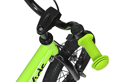 FabricBike Kids - Bicicleta con Pedales para niño y niña, Ruedines de Entrenamiento Desmontables, Frenos, Ruedas 12 y 16 Pulgadas, 4 Colores (Light Green, 16": 3-7 Años (Estatura 96cm - 120cm))