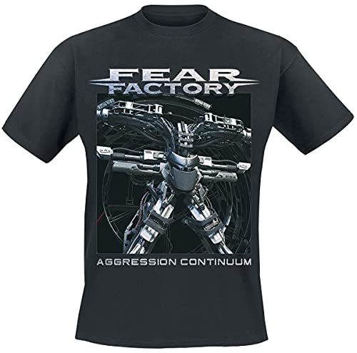 Fear Factory Aggression Continuum Hombre Camiseta Negro M, 100% algodón, Regular