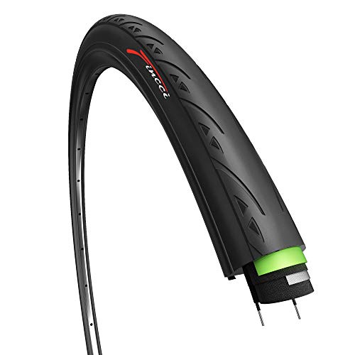 Fincci 700 x 25c 25-622 Cubierta con 3mm Anti Pinchazo 60TPI para Ciclo Carrera Carretera Turismo Bici Bicicleta