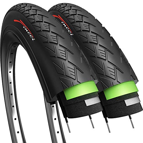 Fincci Par 700 x 32c 32-622 Cubiertas con 3mm Anti Pinchazo para Eléctrica Carretera MTB Montaña Hibrida Turismo Bici Bicicleta (Paquete de 2)