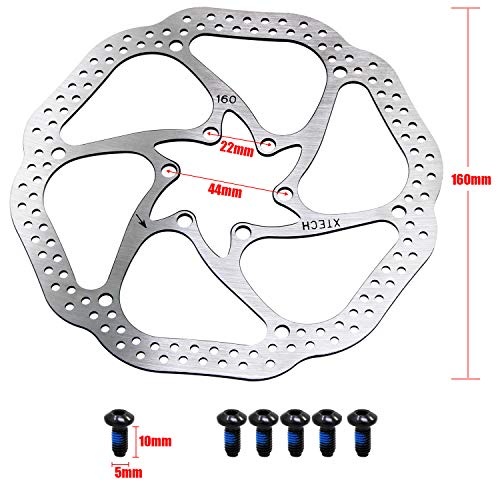 Fippy Rotor de Freno de Disco de Bicicleta de Acero Inoxidable de 2 Piezas Rotor Flotante con 12 Tornillos para Bicicleta de Carretera, Bicicleta de montaña, BMX (180mm)