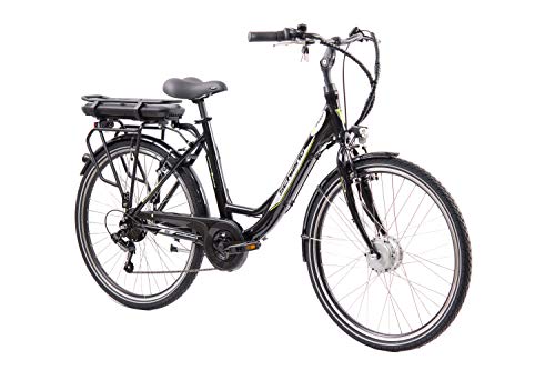 F.lli Schiano E- Moon Bicicleta eléctrica, Adultos Unisex, Negra, 26"