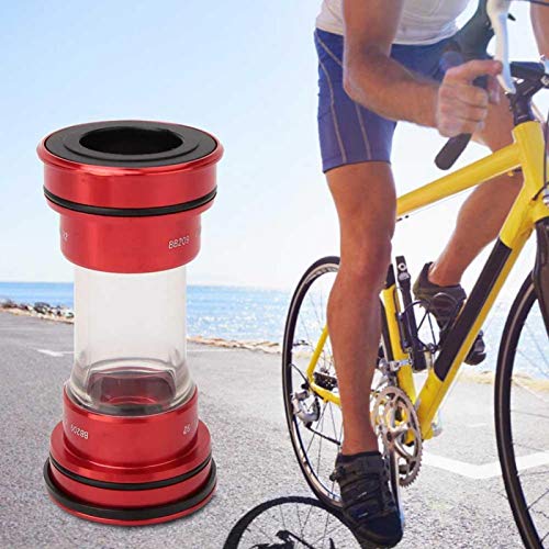 FOLOSAFENAR Eje de pedalier de acrílico Premium fácil de Instalar Eje de pedalier de Ciclismo Resistente, para la Serie Shimano(Red)