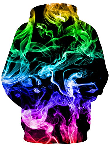 Freshhoodies Hombre 3D Fumar Imprimió Sudadera con Capucha Hoodie Planeta Suéter Deporte Capucha con Grandes Bolsillos M