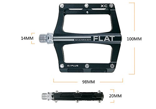 FrontStep Pedales Antideslizantes de Aluminio Pedales de Bicicleta fáciles para MTB/Pedal de Bicicleta de montaña/Pedal BMX con husillo de Acero CR-Mo (Naranja)