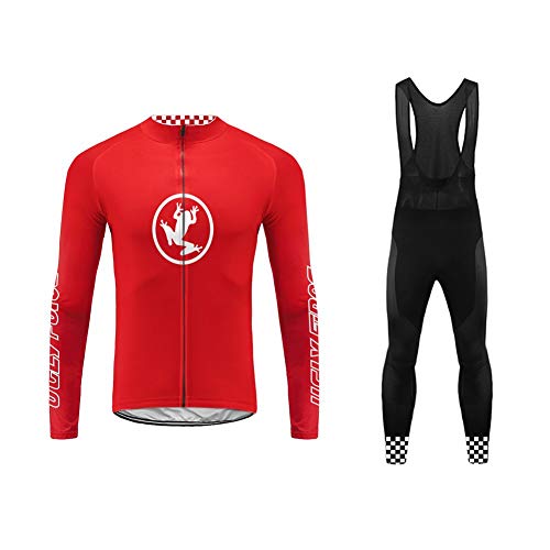 Future Sports Bike Wear Designs para Hombre de Manga Larga Traje Ciclismo Hombre Invierno de Bicicleta Carretera Biking Ropa de Montar Sportswear Jacket Camisa+Long Bib Pants Sets-Dos Piezas