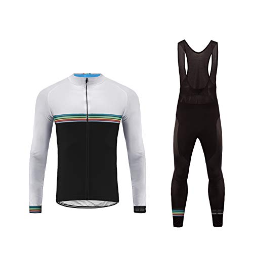 Future Sports Jerseys de Ciclismo para Hombres - Uniforme de Moto de Manga Larga Transpirable con 3D Gel Pad Pantalones para Ropa de Ciclismo Profesional