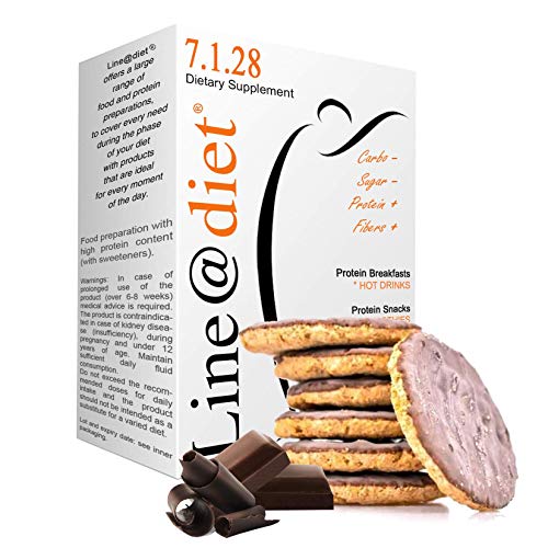 GALLETAS PROTEICAS Line@diet | 7x4 galletas sabor a CUBIERTO de CHOCOLATE | 26% de PROTEIN | Fit Snack 7 CUBIERTO DE CHOCOLATE