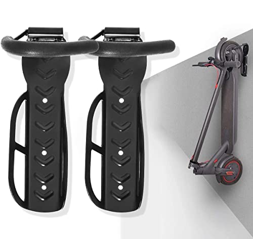 Gancho Bicicleta Pared Soporte Bicicletas Pared Set de 2 Cuelga Bicis Pared Portabicicletas Ganchos para Colgar Bicicletas MTB Soporte Bici Pared Vertical Almacenamiento Garaje, Soporte 30 kg - Negro