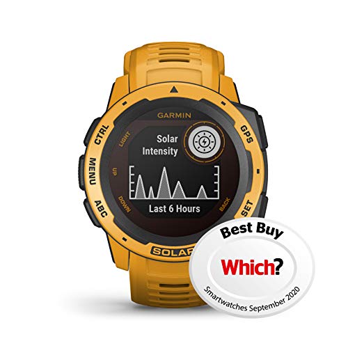 Garmin Instinct Solar, Reloj GPS resistente con carga solar - Amarillo Ocre