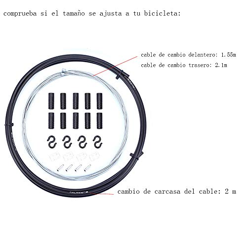 Gasea Cable de Cambio Bicicleta, Cable de Cambio Velocidades de Bicicletas Cable Derailleur, Línea de Bicicletas Cable de Transmisión