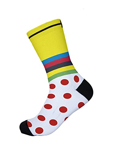 Generico Calcetines de Ciclismo Caña Alta Unisex, Transpirables para Invierno y verano. Tallas para hombre y mujer. Calidad profesional con Diseño Original estampado.… (40-43)