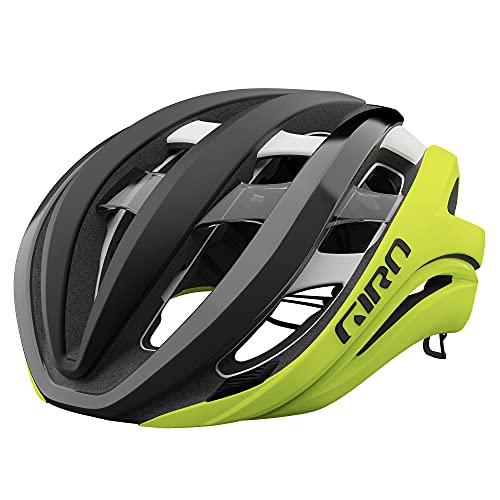 Giro Aether Spherical - Casco para Hombre, Color Negro Mate y Amarillo Alto, Talla L