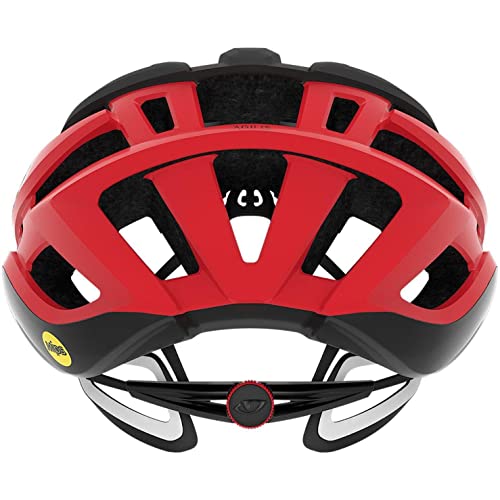 Giro Agilis MIPS Casco de Ciclismo Road, Unisex Adulto, Negro Mate y Rojo Brillante, S (51-55cm)