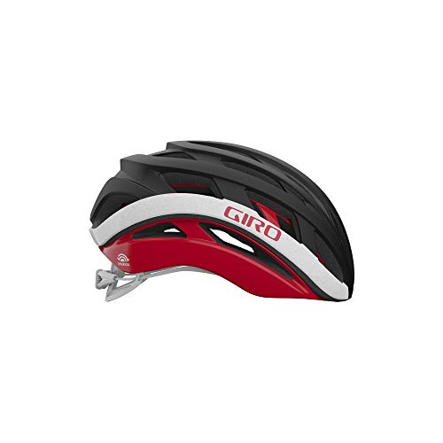 Giro Helios Spherical Casco, Hombre, Negro Mate y Rojo, S