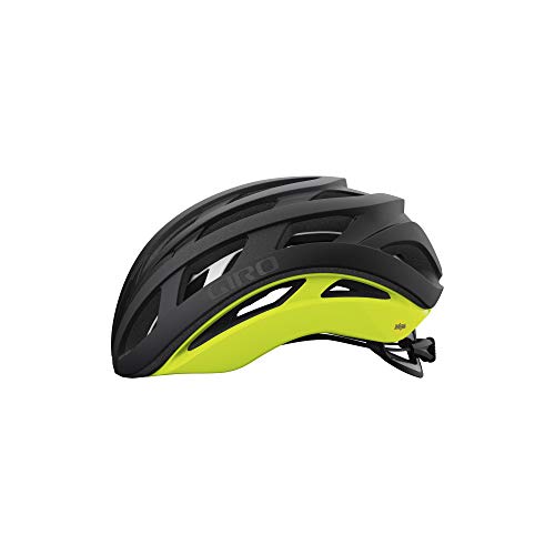 Giro Helios Spherical - Casco para Hombre, Color Negro Mate y Amarillo Alto, Talla M