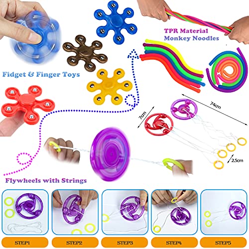 Gmajtars Fidget Sensory Toy Pack, Sensory Fidget Bubble Toys Set de Juguetes Sensorial Burbujas Antiestrés Fillet Fifget Figet Figettoy Toy Mochis Pelotas Box Niños Adultos Regalo Navidad Cumpleaños