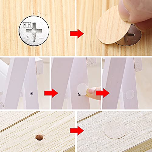 GmeDhc Pegatinas tapa tornillos, 10 Piezas impermeables Tapas autoadhesivas para cubrir muebles, tapa tornillos madera, Texturizado Tapa agujeros mueble para Orificios de Tornillo Tapas Tornillos