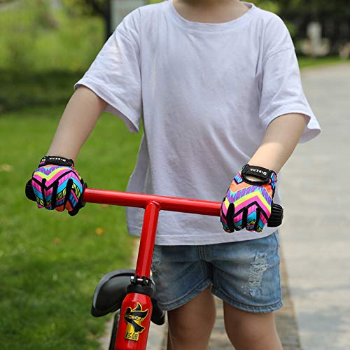 Gogokids Guantes de Bicicleta para Niños Guantes de Ciclismo para Niñas - Dedos Completos Niño Mitones Guantes de Alpinismo Deportivos para Patinaje Bicicleta de Montaña de Carretera de 2 a 6 años