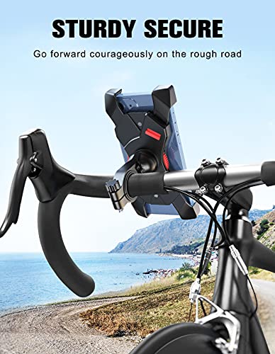 Goigrn Soporte Movil Bicicleta, Anti Vibración Soporte Movil Moto Montaña con 360° Rotación para Bici, Universal Manillar Compatible con iPhone 13/13 Pro/13 Pro MAX y 4.7"-6.7" Móvi