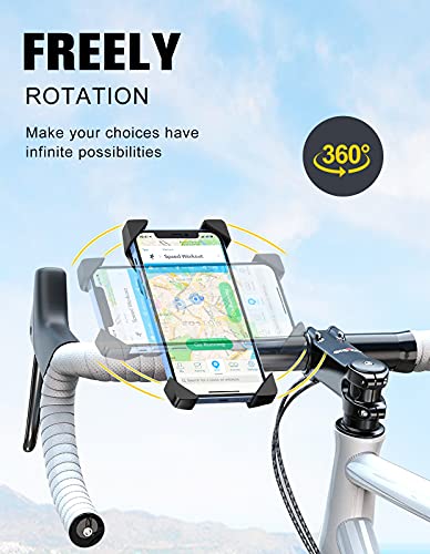 Goigrn Soporte Movil Bicicleta, Anti Vibración Soporte Movil Moto Montaña con 360° Rotación para Bici, Universal Manillar Compatible con iPhone 13/13 Pro/13 Pro MAX y 4.7"-6.7" Móvi