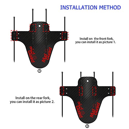goldmiky Guardabarros Delantero y Trasero,Guardabarros Bicicleta Montaña,Guardabarros 2Pcs Guardabarros para de Bicicletas de 16"a 29" Pulgadas